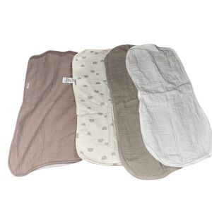 Set of 4 Neutral Baby Burp Cloths